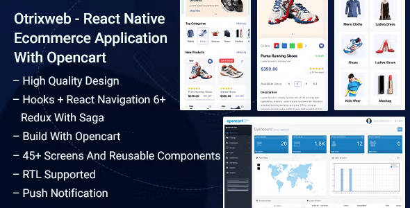 Otrixweb - React Native Ecommerce Application With Opencart
