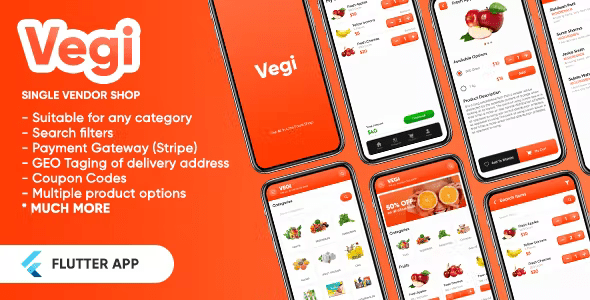 Vegi - The Ultimate Grocery - Food - Milk Ordering app with Delivery boy & Admin : Flutter / Laravel