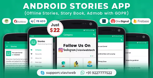Android Stories App (Offline Stories, Story Book, Admob with GDPR)