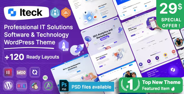 Iteck - Software & Technology WordPress Theme