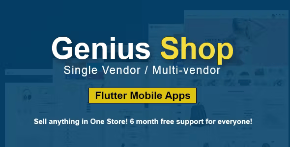 GeniusShop - All in One Flutter eCommerce App with single or Multi vendor Online Store
