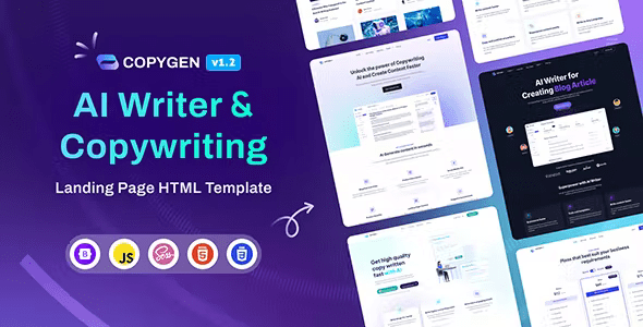 CopyGen - AI Writer & Copywriting Landing Page HTML Template