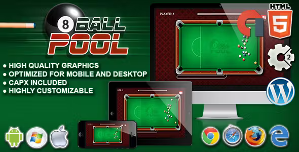 8 Ball Pool - HTML5 Construct 2 Game