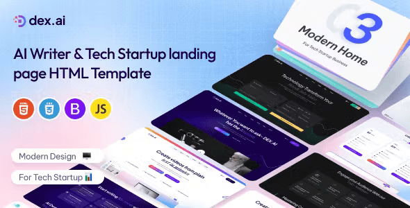 Dex.AI - AI Writer & Tech Startup Landing Page Template