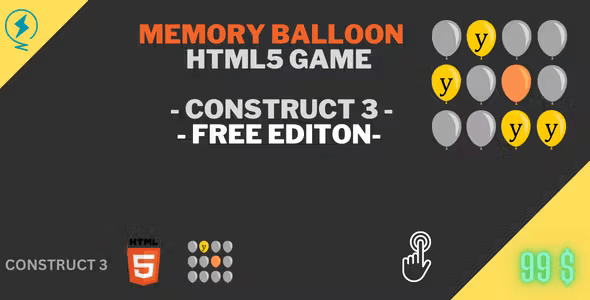 MEMORY BALLOONS - HTML5 GAME - CONSTRUCT 3