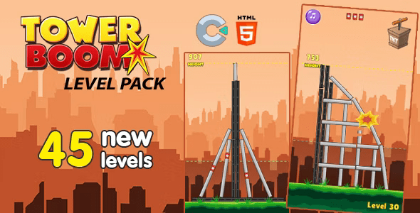 Tower Boom Level Pack - HTML5 Game (Construct 3)