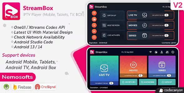 StreamBox - IPTV Player (Android Mobile, Tablets, TV, BOX, Chrome Book)