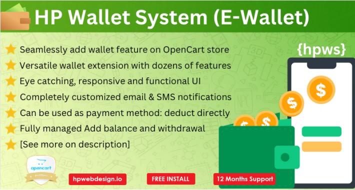 Smart E-Wallet [Versatile Advanced OpenCart E-Wallet System]