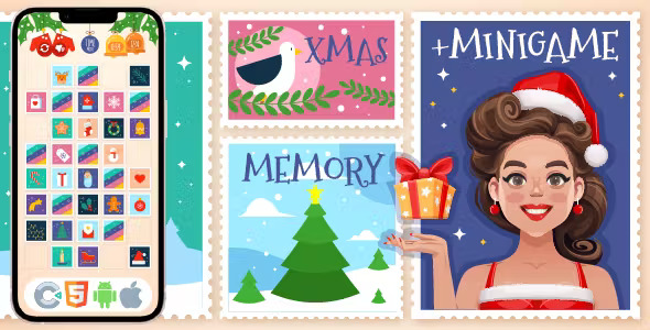 Christmas Memory - HTML5 Game, Construct 3