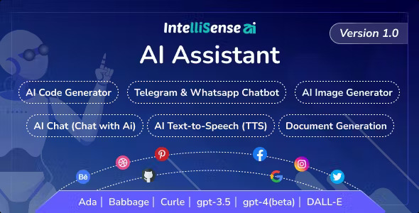 IntelliSense AI with SaaS -  AI Writing Assistant,Chatbot WhatsApp and Telegram