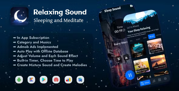 Sleep Sound 2024 : Music & Relaxing Sound with In App Purchase and Admob Ads