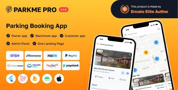 ParkMePRO - Flutter Complete Car Parking App with Owner and WatchMan app