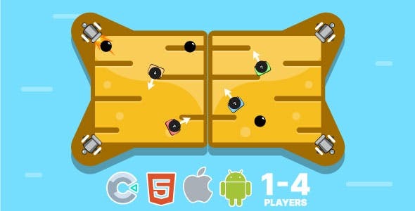 Battle. 1-4 Player Mode. Construct 3 (c3p)