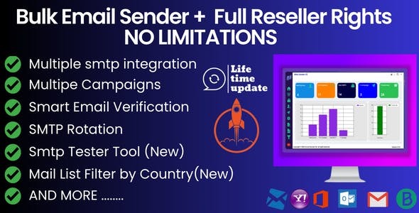 Bulk Email Sender Using Unlimited SMTP - [ Full Reseller Rights]