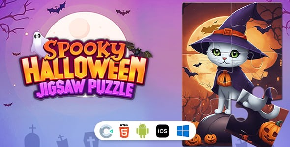 Spooky Halloween Jigsaw Puzzle [ Construct 3 , HTML5 ]