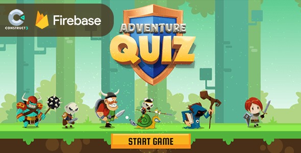 Adventure Quiz - HTML5 Game (Construct 3) + Firebase Leaderboard (No plugin)