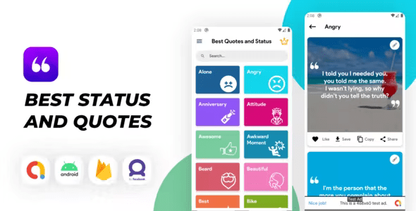 Best Status and Quotes app ,Quotes maker and Admob , Facebook ads