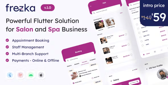 Frezka - Software for Salons and Spa Businesses (Flutter + Laravel)