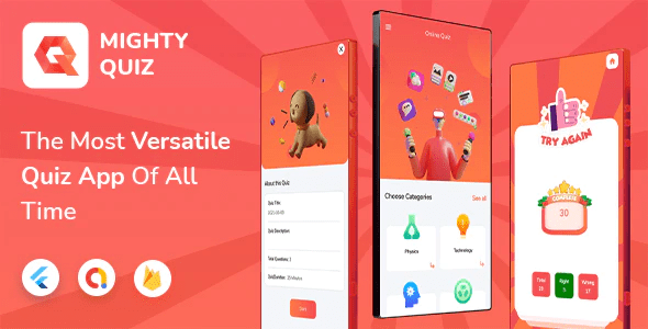 MightyQuiz  Flutter Online Quiz App with Firebase Backend + Admin Panel