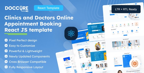 Doccure - React & HTML Clinics & Doctors Online Appointment Booking Reactjs Template