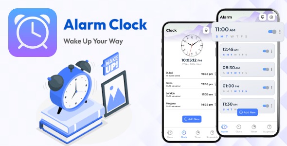 Smart Clock - Wake Up - Timer & World Clock - Easy Alarm Management - Timer Alarm Clock