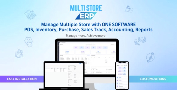 ERP - ERP Multi Store, Multi Shop POS, Inventory, Invoice Software
