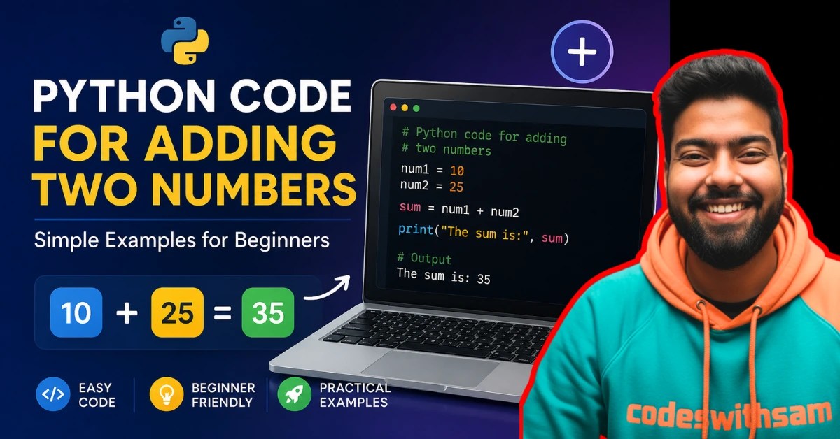 Python code for adding two numbers