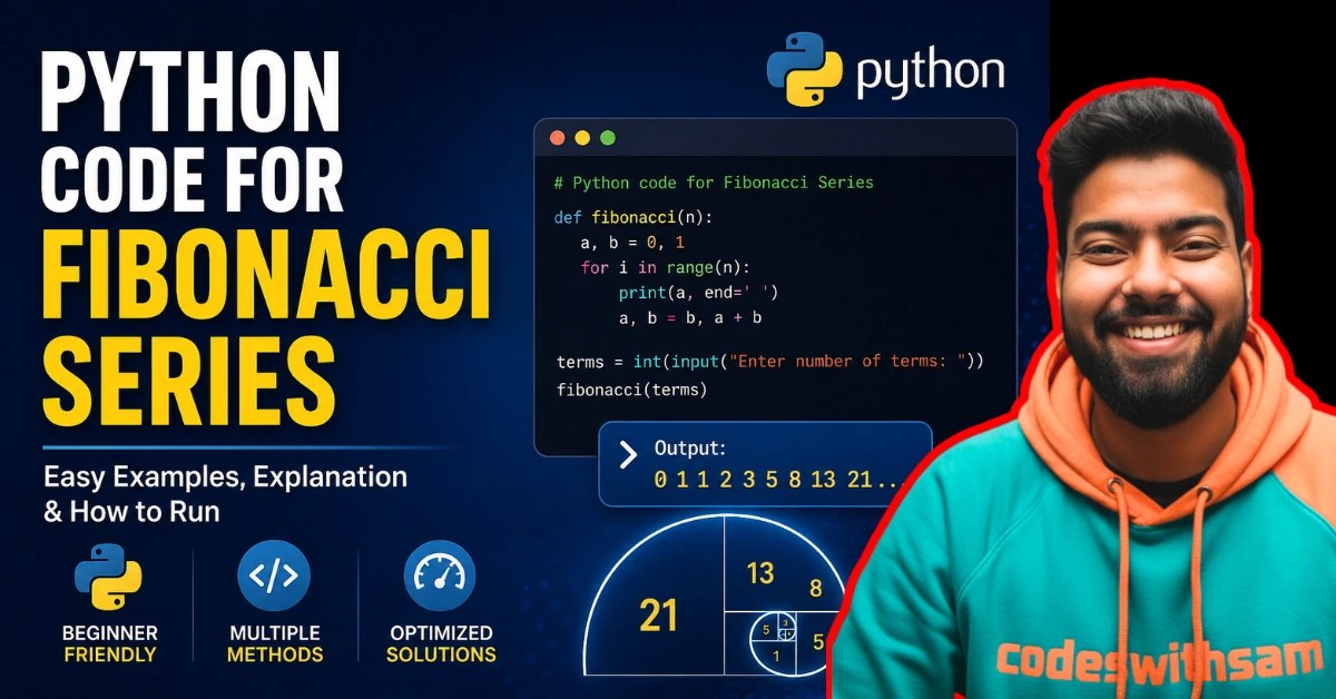 Python code for fibonacci series