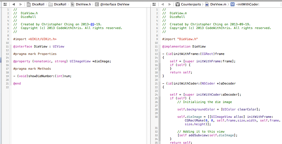 XCode 5 Assistent Editor View