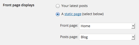 Assign front page in WordPress