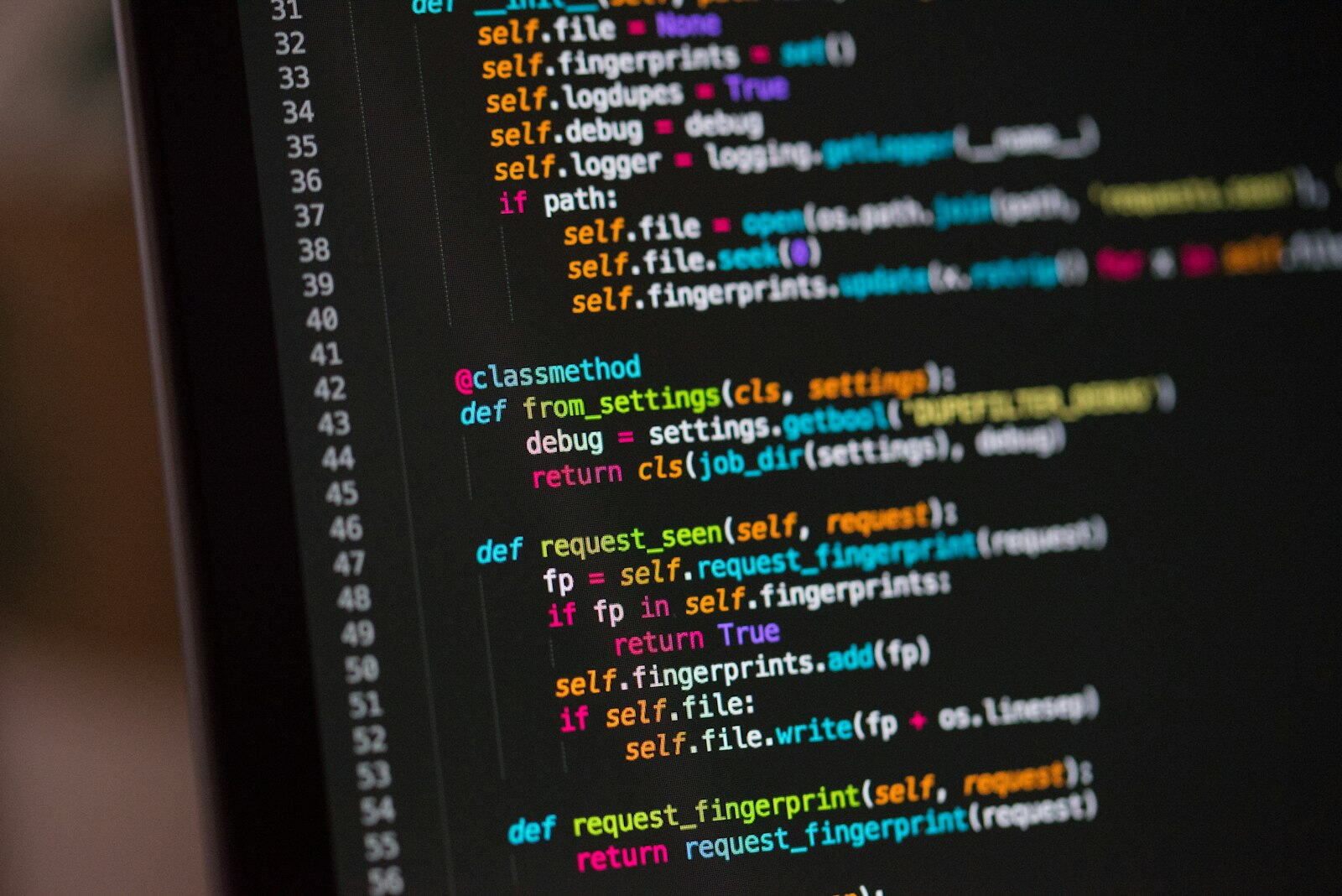 A computer screen showing lines of code