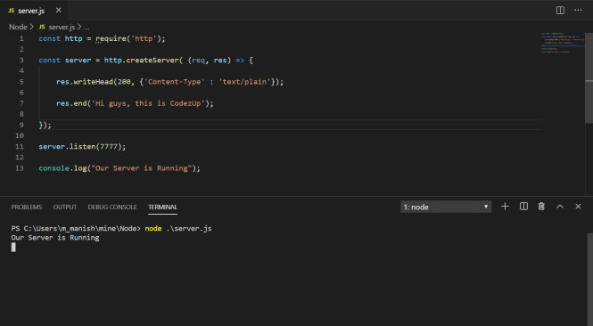 Create a HTTP Web Server in Node js
