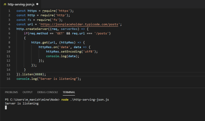 Making Get Request to Server and fetch JSON Data