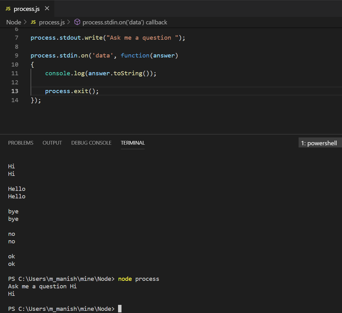 Process Object Final Output Example