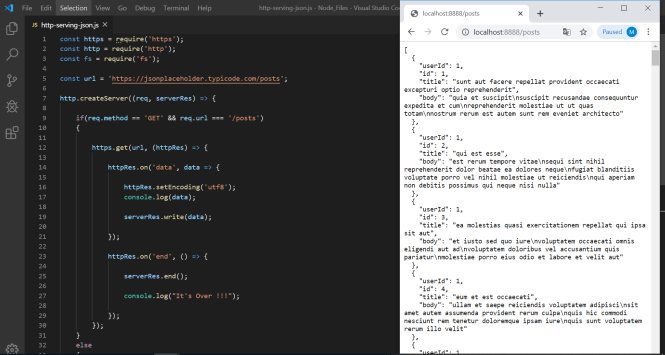 Write Data to Client Node js HTTP GET Request
