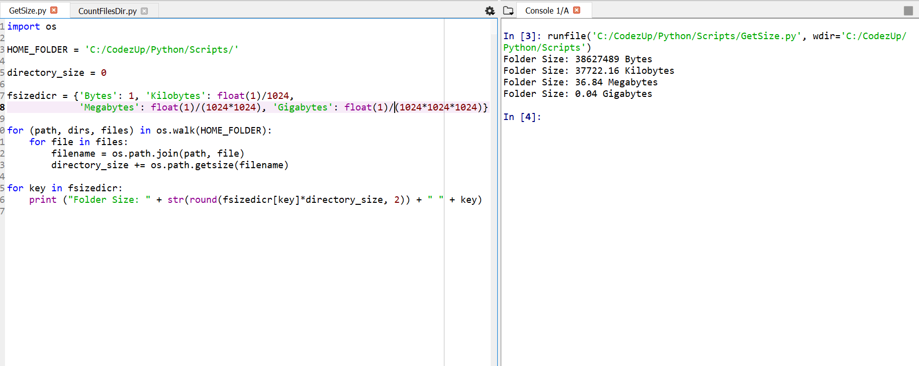Calculate and Display Directory Size - Python | Codez Up