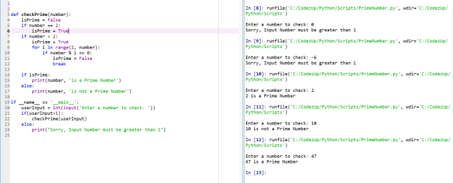 Program to check whether the Number is Prime or Not - Python | Codez Up