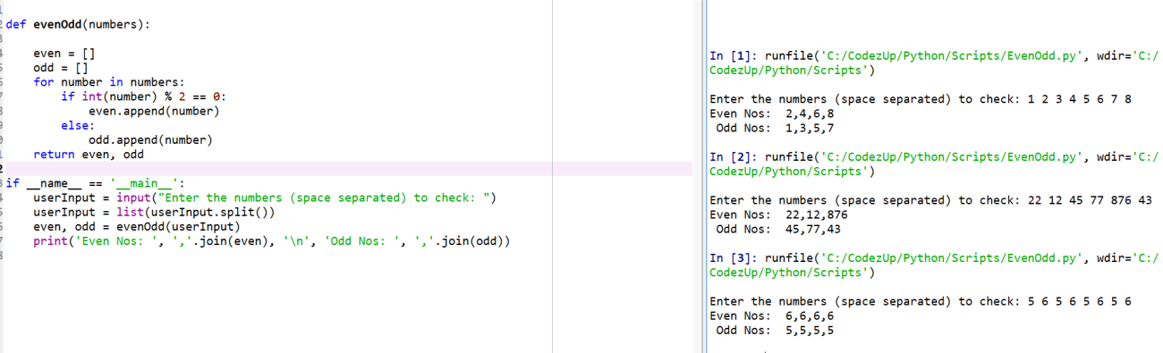 Python Program to Separate Even and Odd Numbers in Array | Codez Up