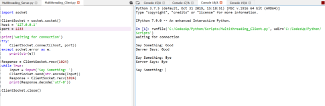 Socket Server with Multiple Clients | Multithreading | Python
