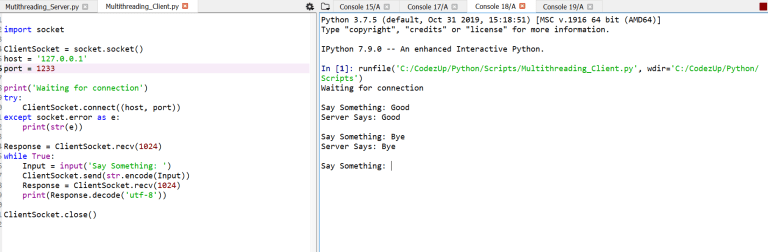 Socket Server with Multiple Clients | Multithreading | Python