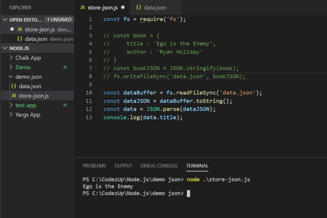 Parse JSON and Store JSON Data using Node.js | Codez Up