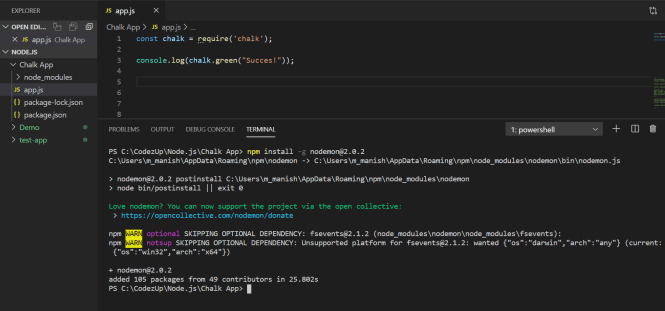 Nodemon Library Global NPM Modules in Node.js | Codez Up
