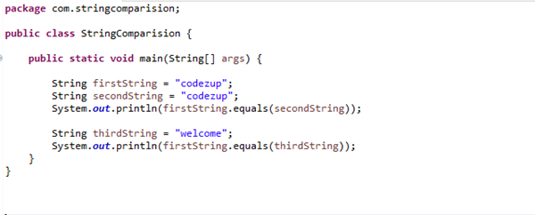 Comparing Strings in Java with Explanation | Codez Up