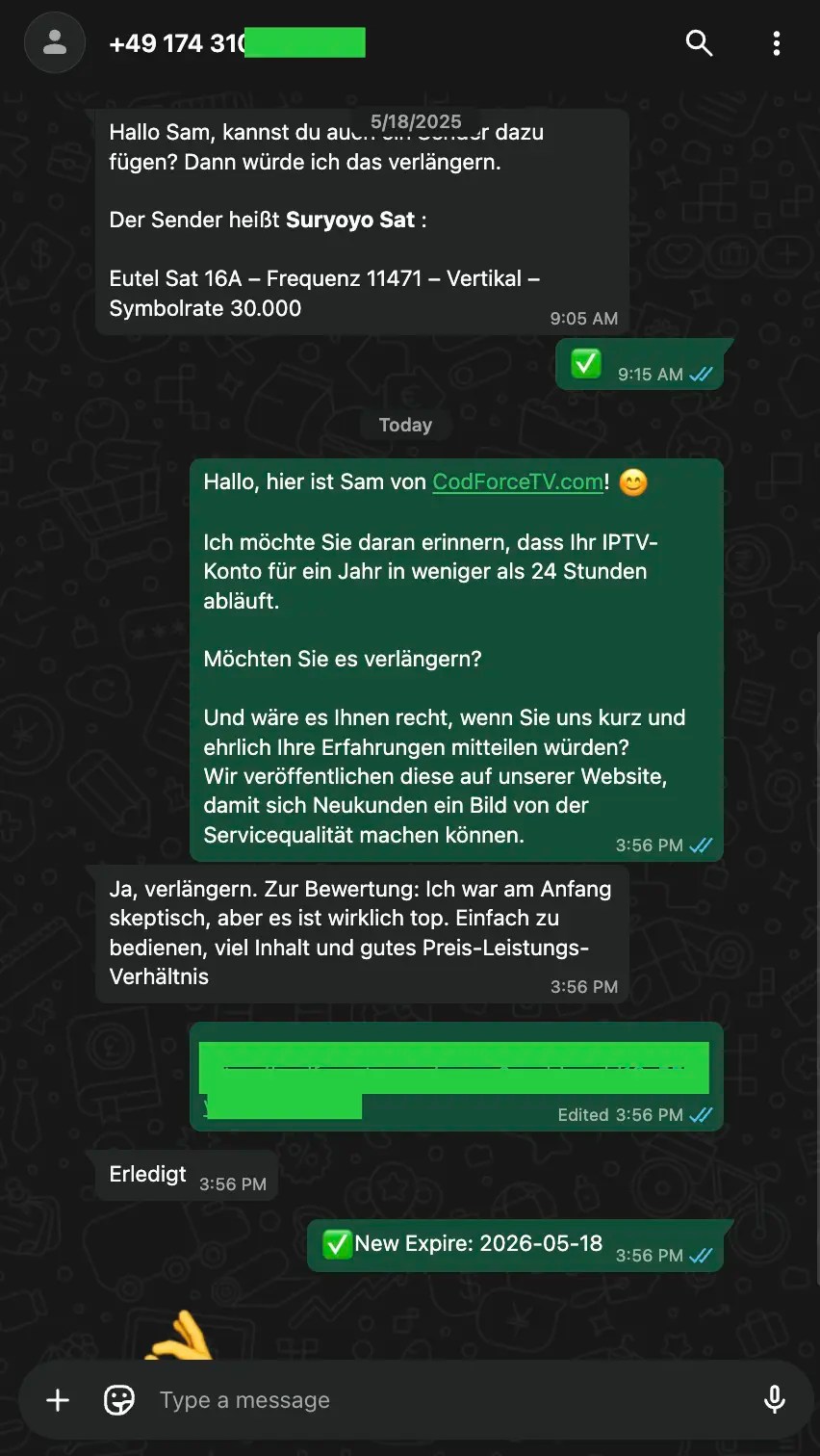 Codforcetv-Kundenbewertungen