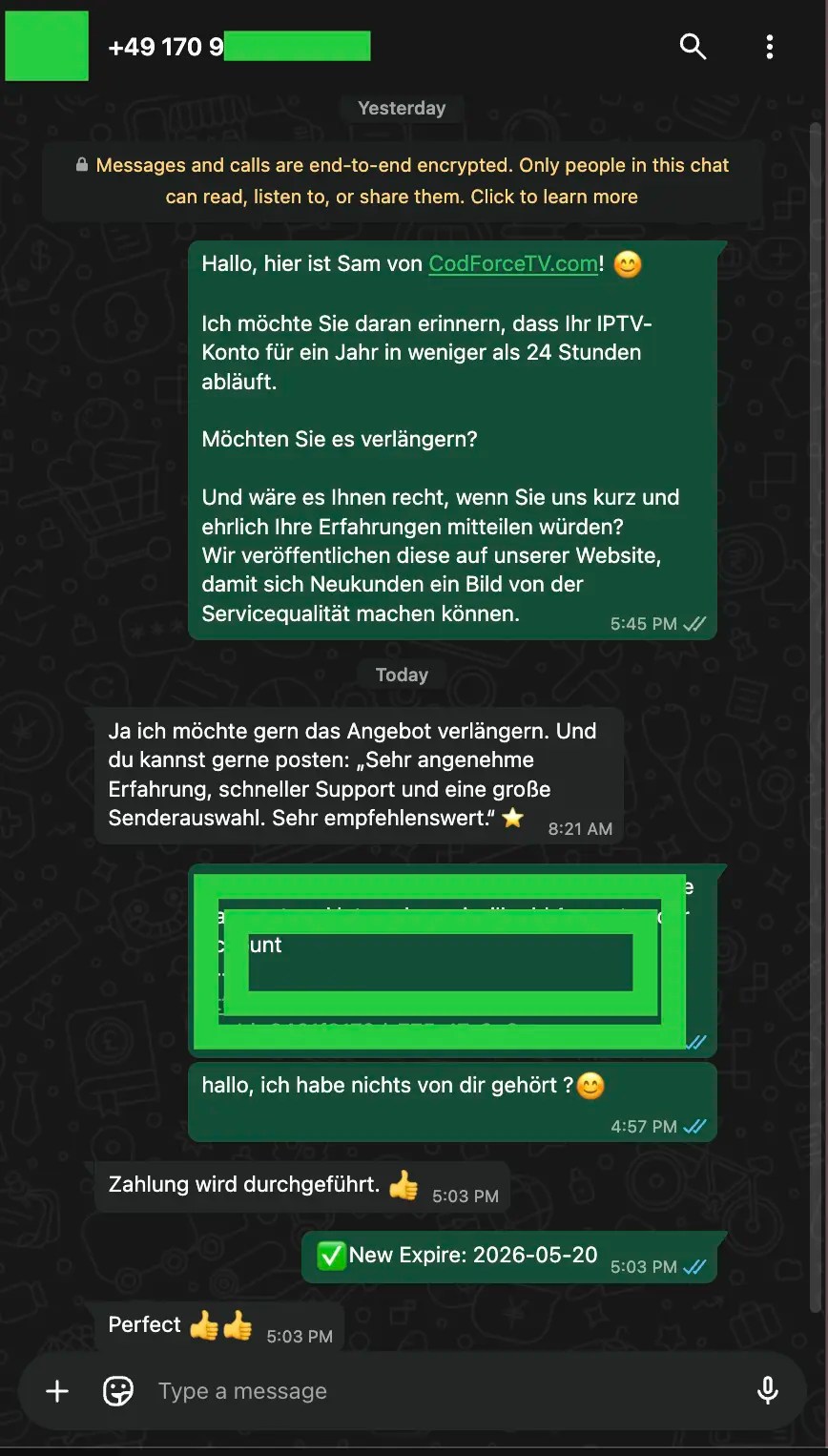 Codforcetv-Kundenbewertungen
