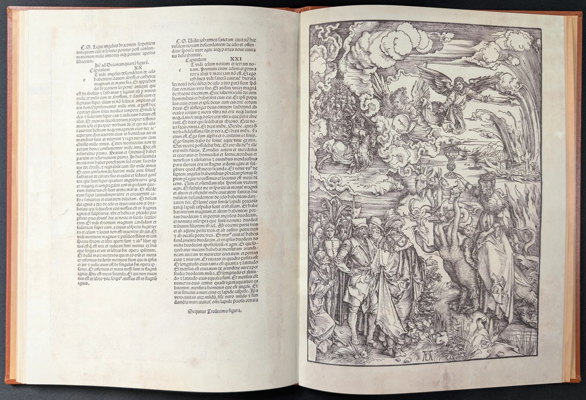 Imagen del facsímil del Apocalipsis de Alberto Durero: Estampa 14, La Cortesana de Babilonia, Editorial cARTEm