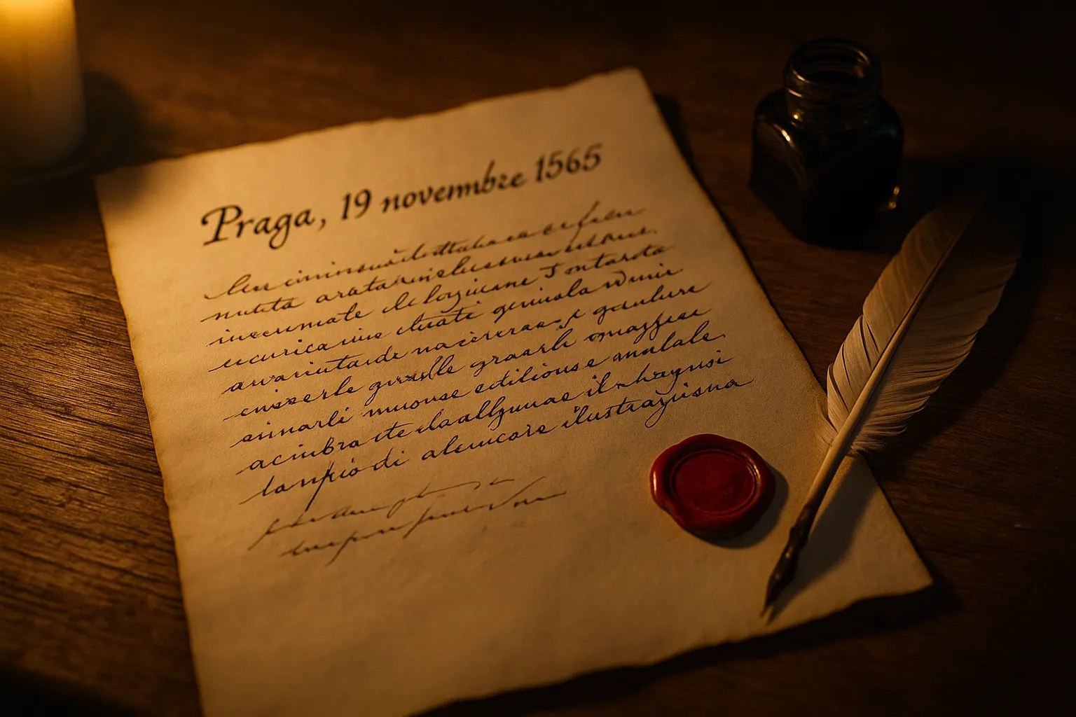 Imagen representativa de la correspondencia entre Cibo y Mattioli, carta del 19 de noviembre de 1565, Praga