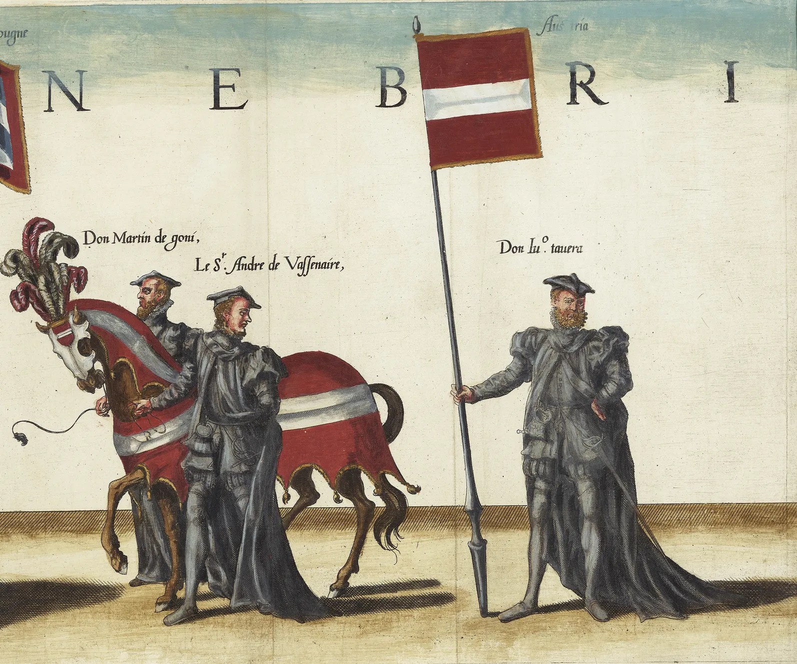 Representantes de Austria en la Procesión fúnebre en honor a Carlos V