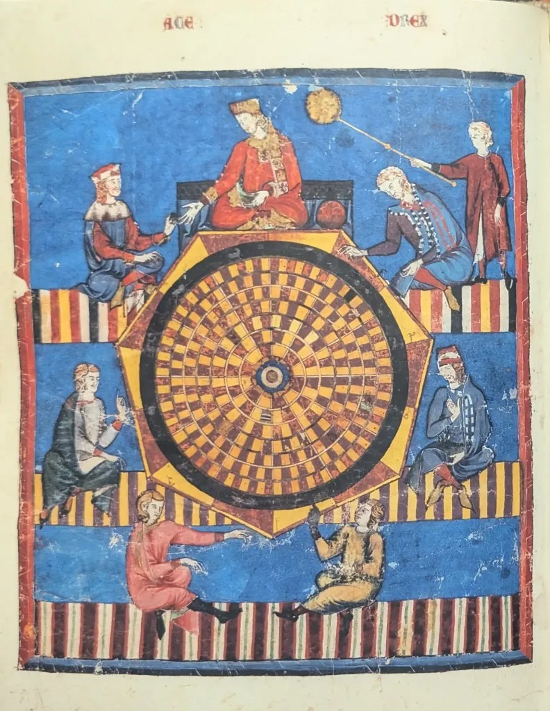 Folio 96v Juego de los escaques por astronomía