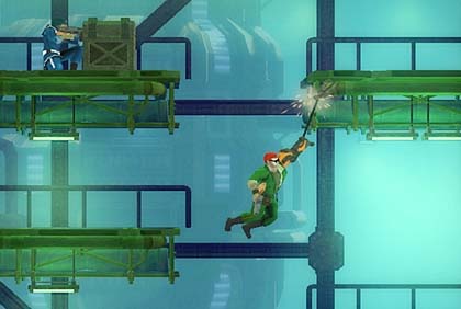 Detalle da nova aparencia gráfica de Bionic Commando: Rearmed